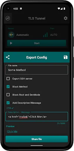 ภาพหน้าจอของ TLS Tunnel - Unlimited VPN