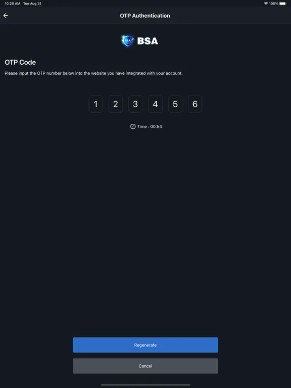 BSA Auth iPad  Screenshots