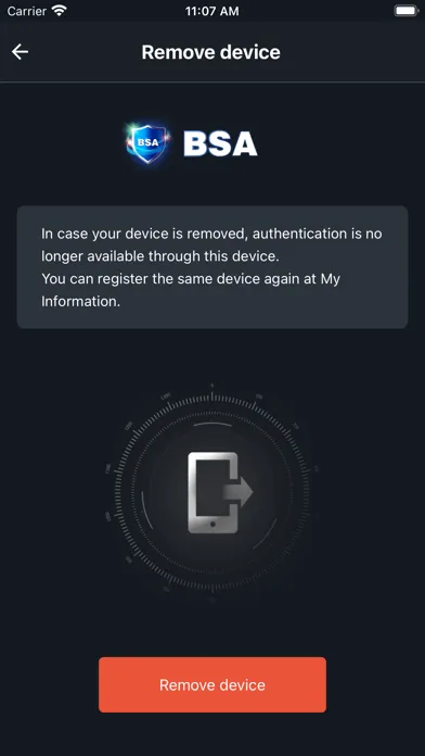 BSA Auth Screenshots