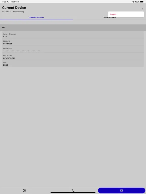 Tangkapan skrin Managed Voice iPad 