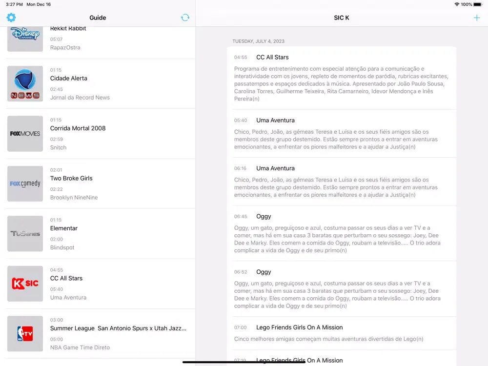 TV Guide - EPG & IPG for IPTV iPad  Screenshots