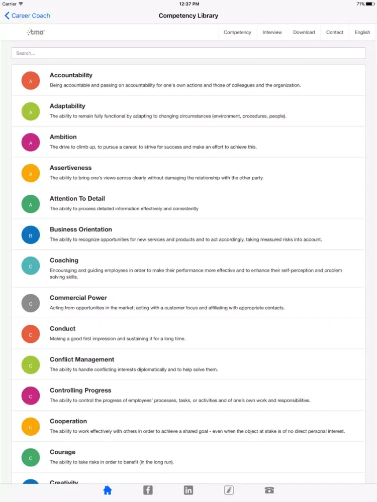 Capturas de pantalla de TMA Career Coach iPad 