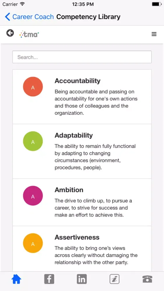 Capturas de pantalla de TMA Career Coach
