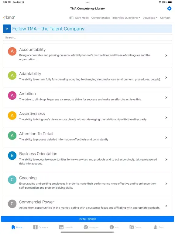 Screenshot di TMA Competency Library iPad 