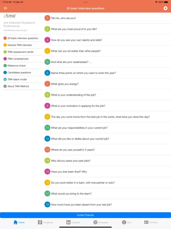 Captures d'écran de TMA Job Interview Questions iPad 
