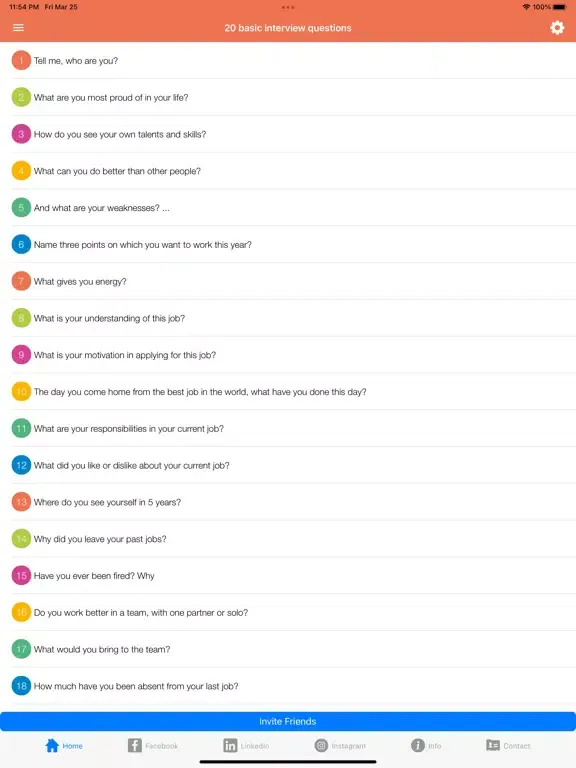 Captures d'écran de TMA Job Interview Questions iPad 
