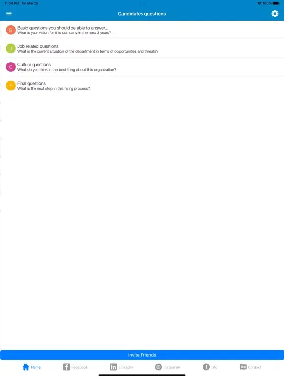 Captures d'écran de TMA Job Interview Questions iPad 