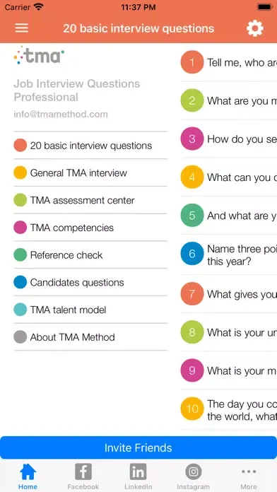 Captures d'écran de TMA Job Interview Questions