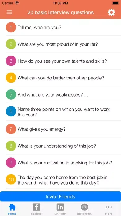 Captures d'écran de TMA Job Interview Questions