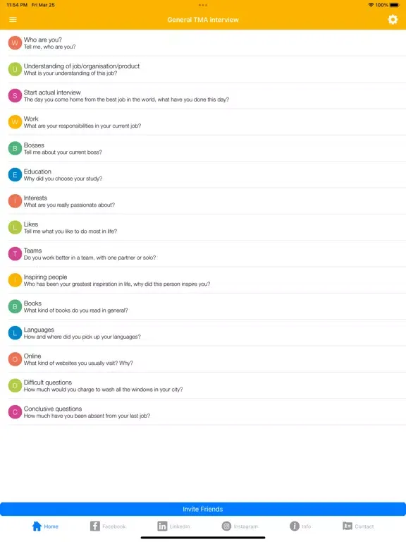 Captures d'écran de TMA Job Interview Questions