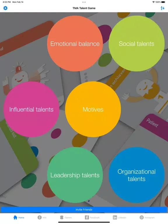 Capturas de tela do TMA Talent Game iPad 