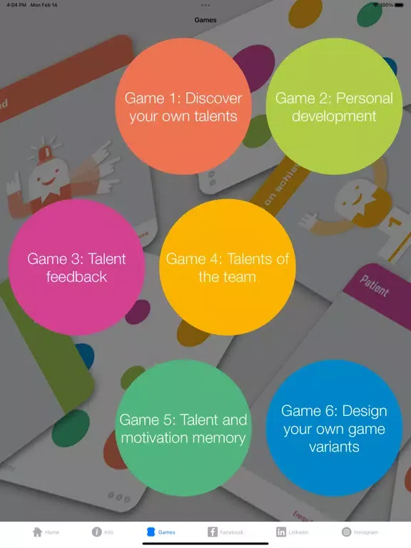 Capturas de tela do TMA Talent Game iPad 