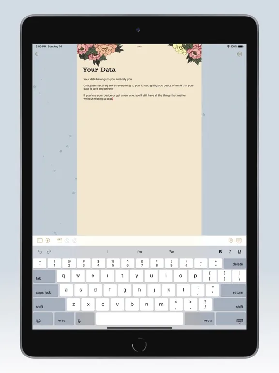 Tangkapan skrin Chappters - Notes iPad 