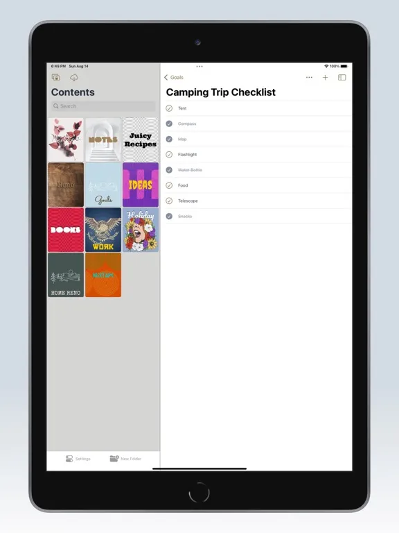 Tangkapan skrin Chappters - Notes iPad 