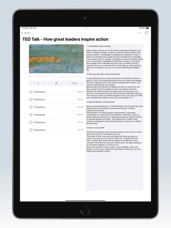 Tangkapan skrin Chappters - Notes iPad 