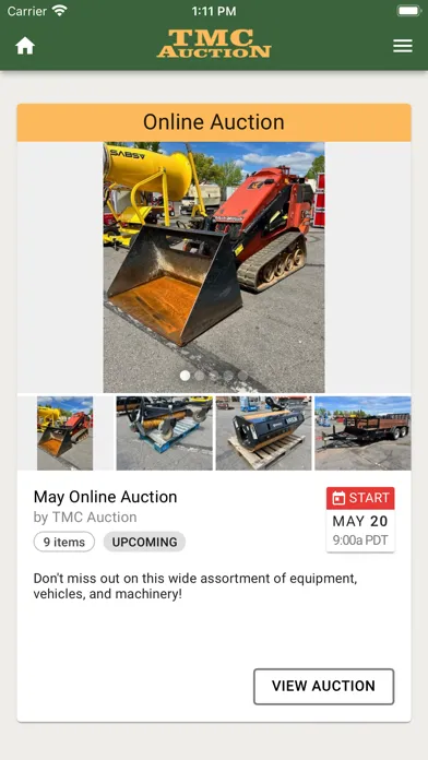 Tangkapan layar TMC Auction