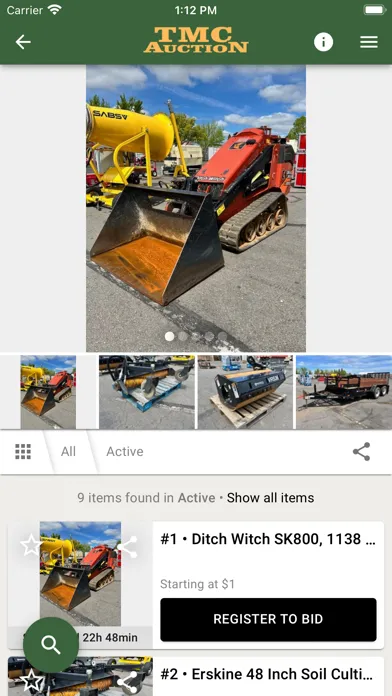 Tangkapan layar TMC Auction