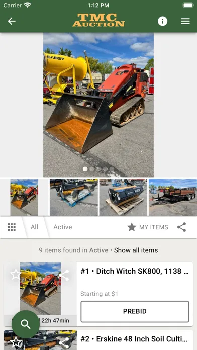 Tangkapan layar TMC Auction