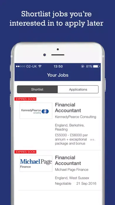 Capturas de pantalla de GAAPweb – Finance Job Search