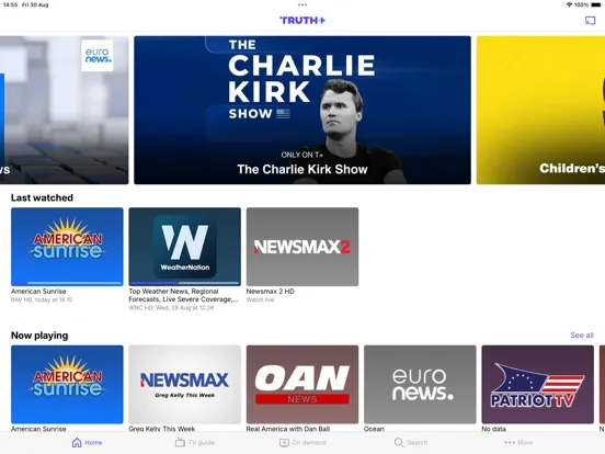 Tangkapan skrin TruthSocial+ iPad 
