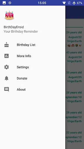 Birthdays - BirthDayDroid Screenshots