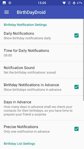Birthdays - BirthDayDroid Screenshots