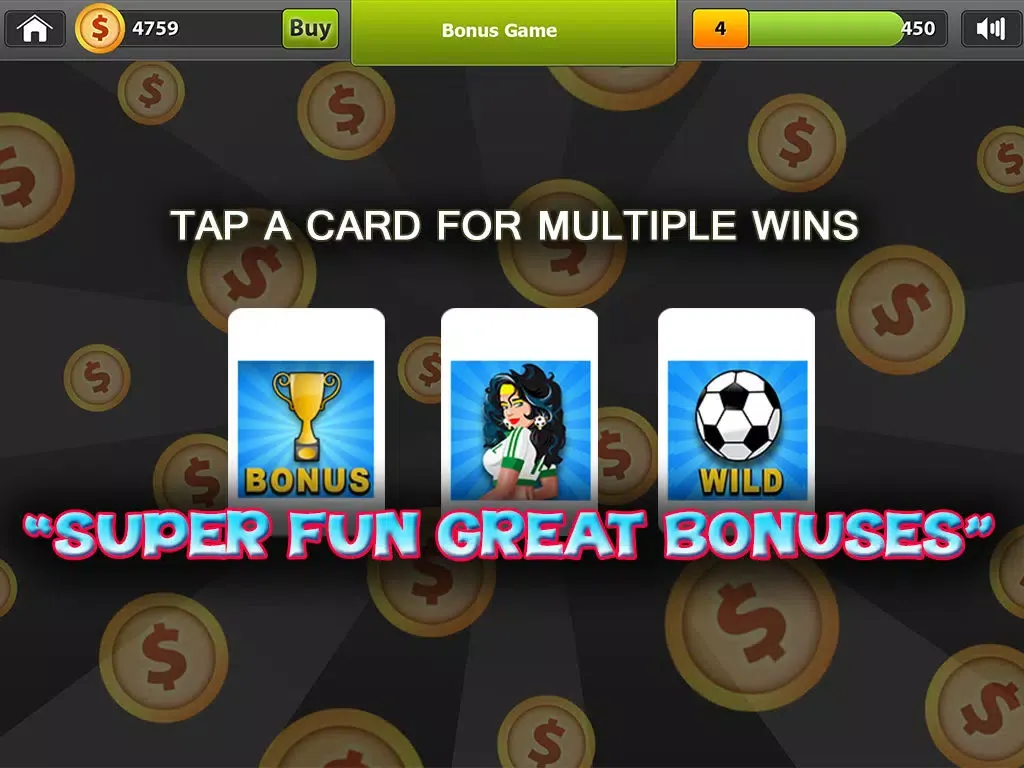 Tangkapan skrin "Cheer Girls Slots of Fun: Supreme Ultra Bonanza 5 reel Slot Machine with Incredible Layout Wins" iPad 