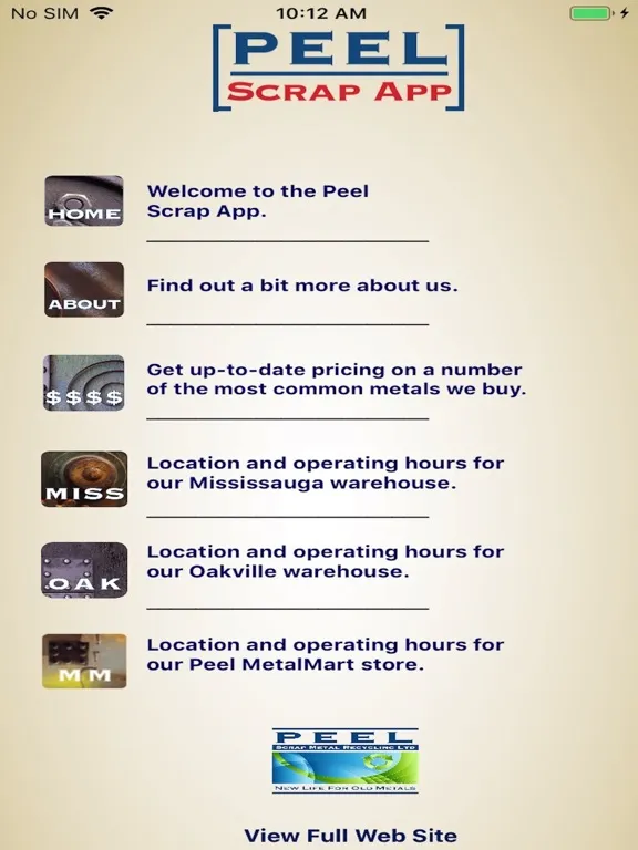 Ảnh chụp màn hình của Peel Scrap Metal Recycling App iPad 
