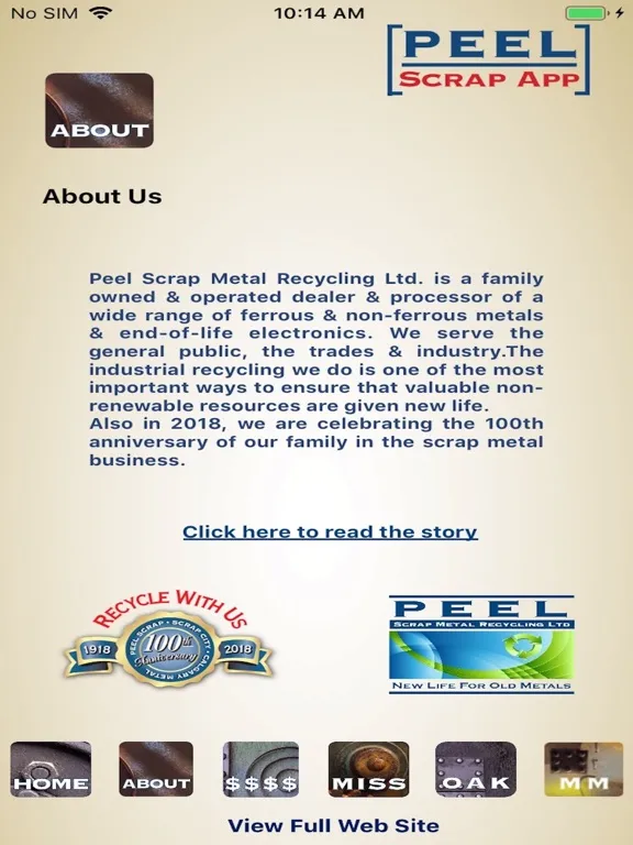 Ảnh chụp màn hình của Peel Scrap Metal Recycling App iPad 