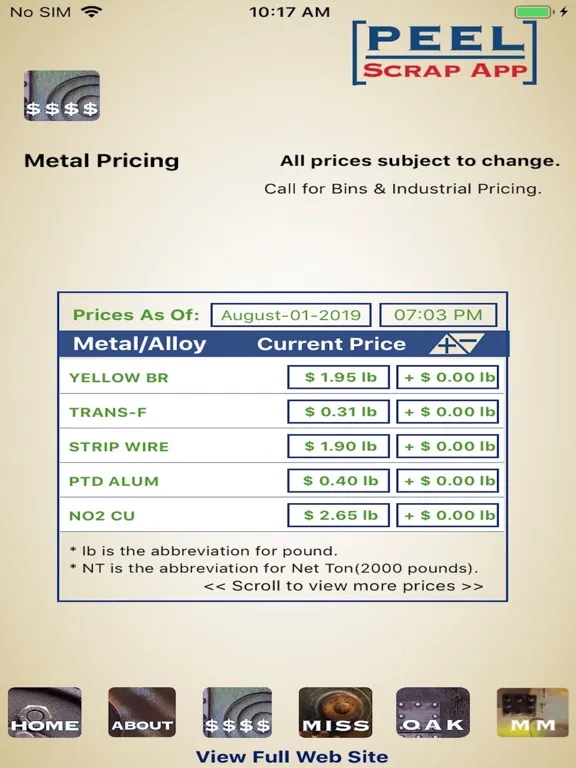 Ảnh chụp màn hình của Peel Scrap Metal Recycling App iPad 