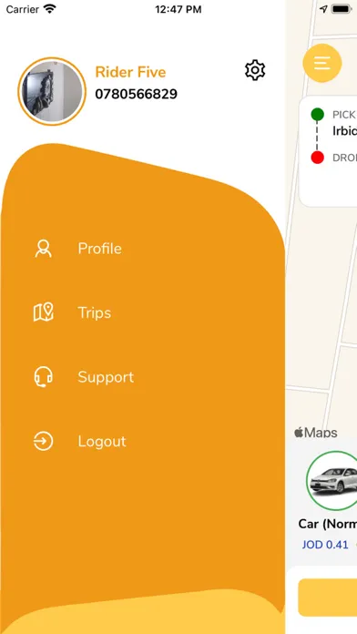 ภาพหน้าจอของ snaptaxi