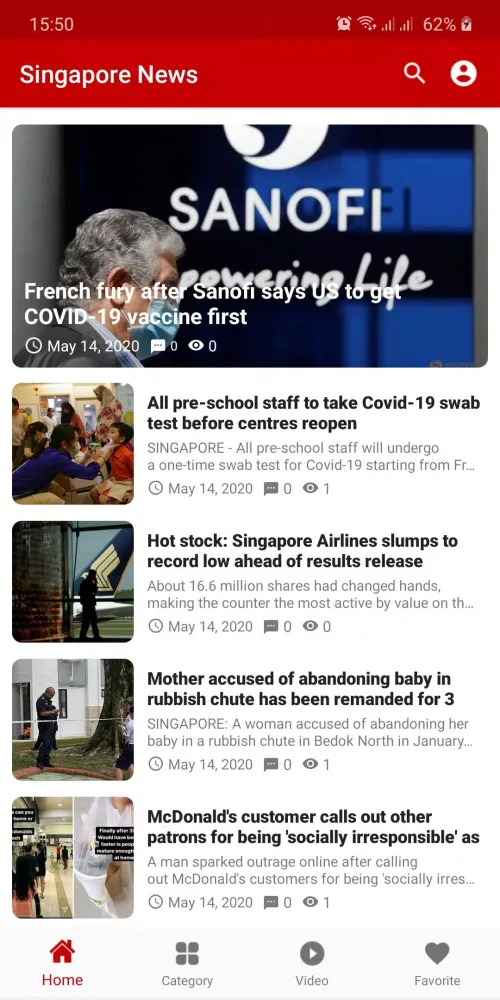 Zrzuty ekranu Singapore News