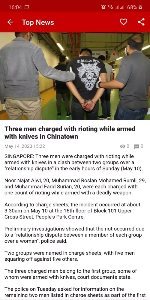 Zrzuty ekranu Singapore News
