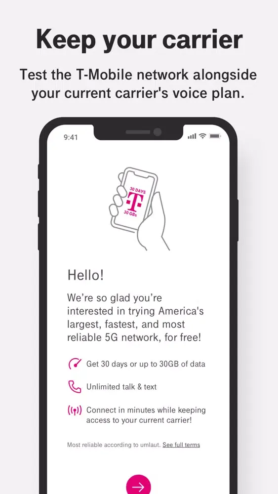 Tangkapan layar Network Test Drive