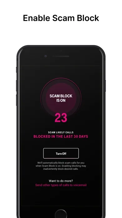 ภาพหน้าจอของ T-Mobile Scam Shield