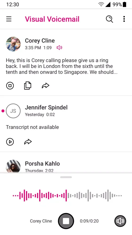 صور T-Mobile Visual Voicemail