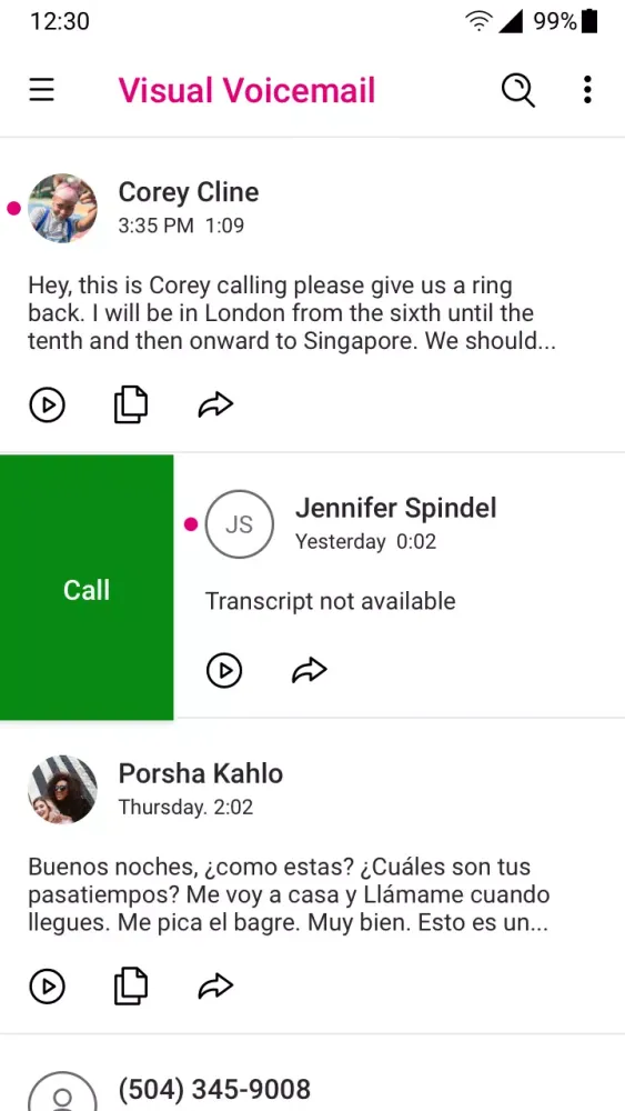 صور T-Mobile Visual Voicemail