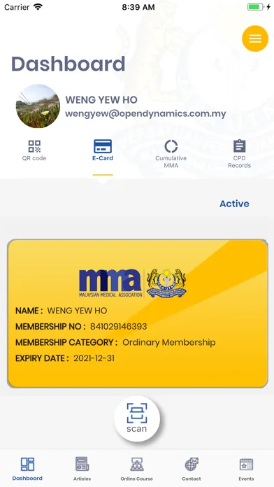 Ảnh chụp màn hình của MMA Official App