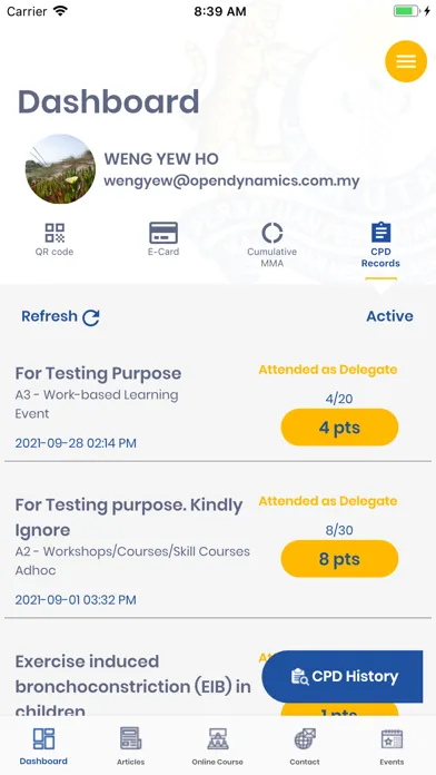 Ảnh chụp màn hình của MMA Official App