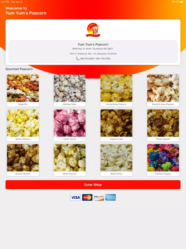 YumYum's Gourmet Popcorn iPad  Ekran Görüntüleri