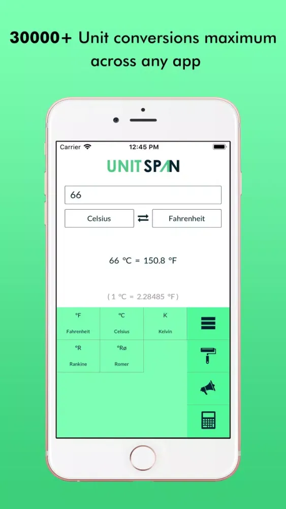 Tangkapan layar Unitspan - Units Converter
