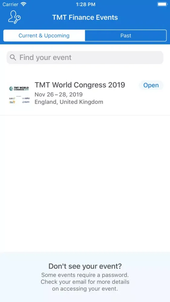 Ảnh chụp màn hình của TMT Finance Events