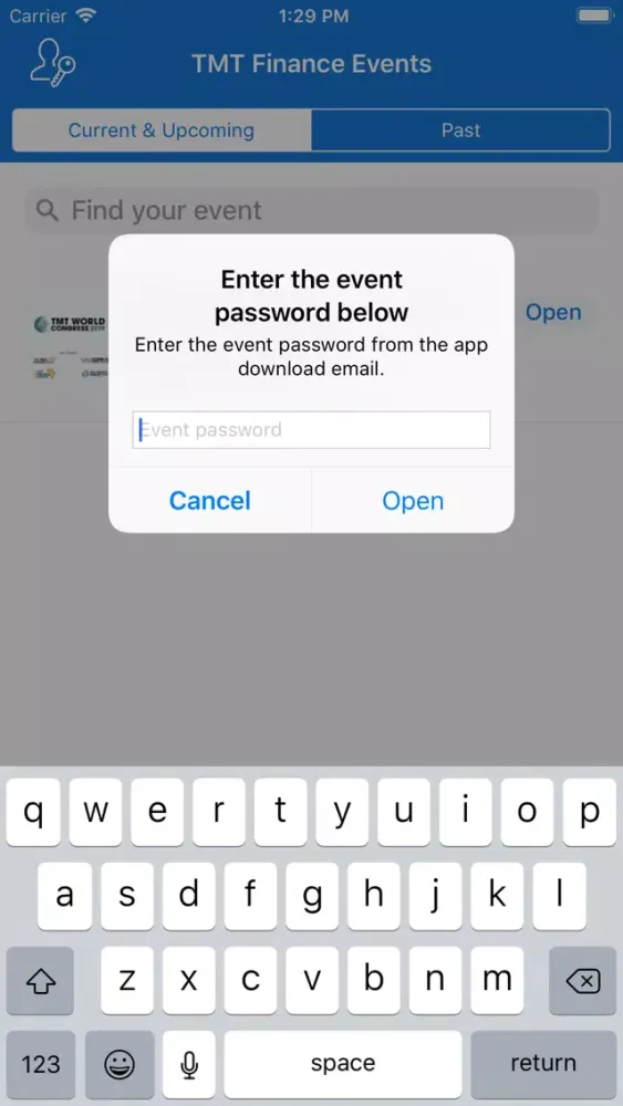 Ảnh chụp màn hình của TMT Finance Events