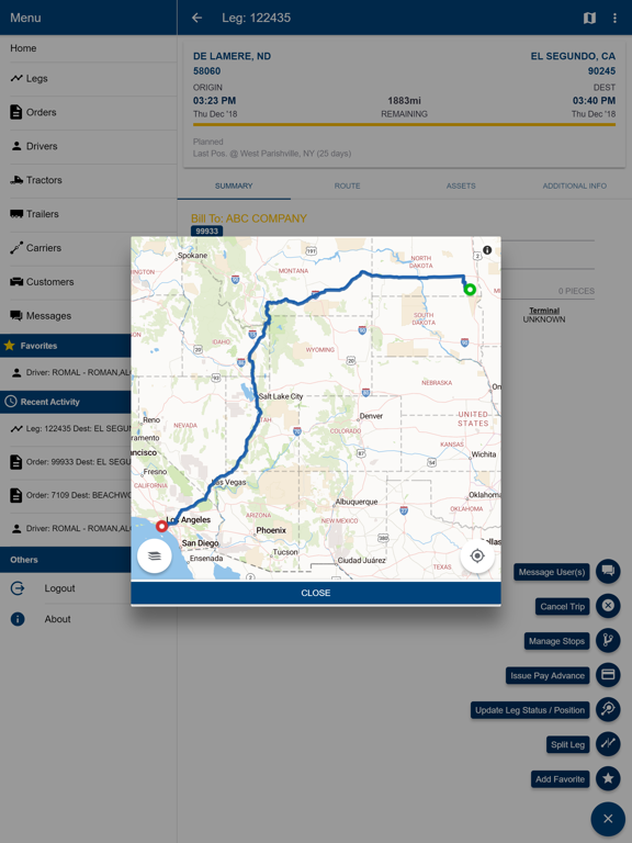ภาพหน้าจอของ TMW.Suite Go Dispatch iPad 