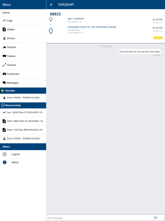 ภาพหน้าจอของ TMW.Suite Go Dispatch iPad 