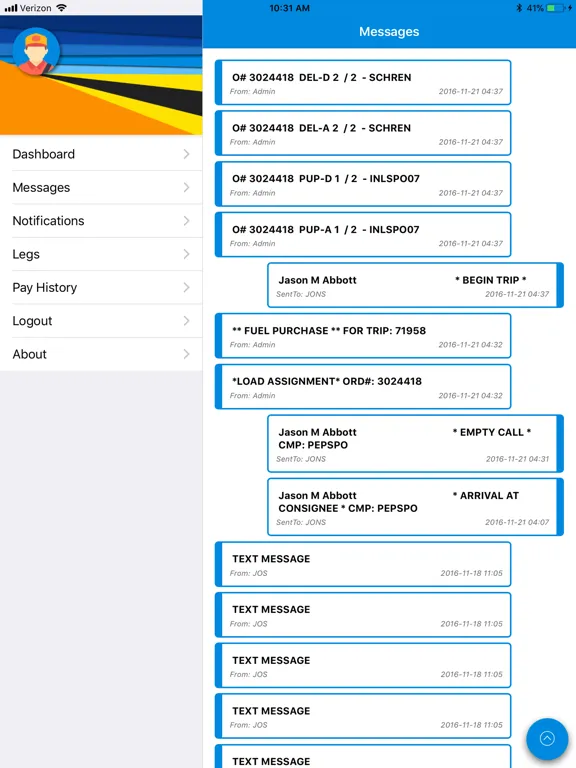 Ảnh chụp màn hình của TMW.Suite Go Driver iPad 
