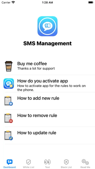 SMS Management - SMS Filter 스크린샷