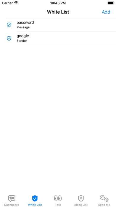 SMS Management - SMS Filter 스크린샷