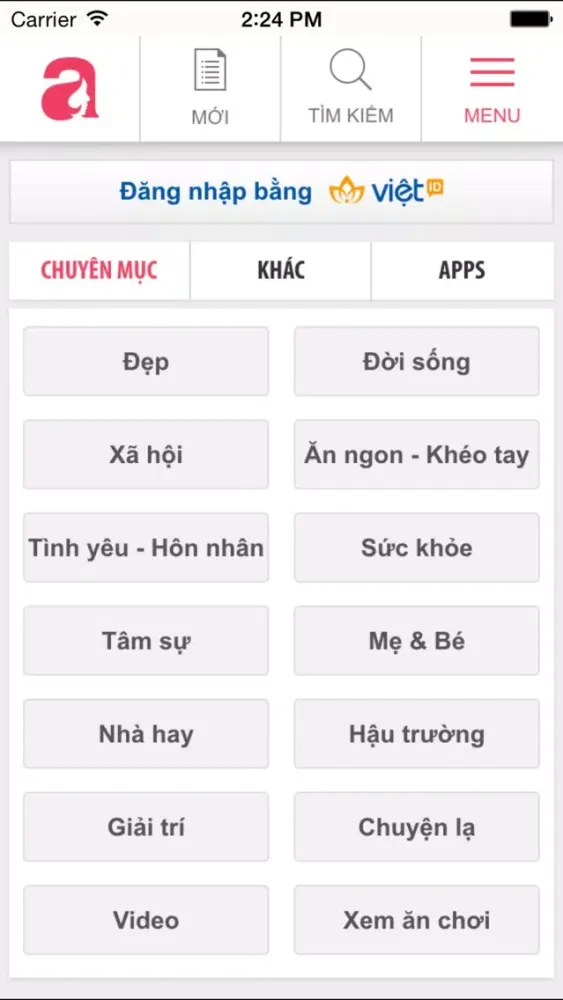 Tangkapan layar aFamily - Tin nhanh
