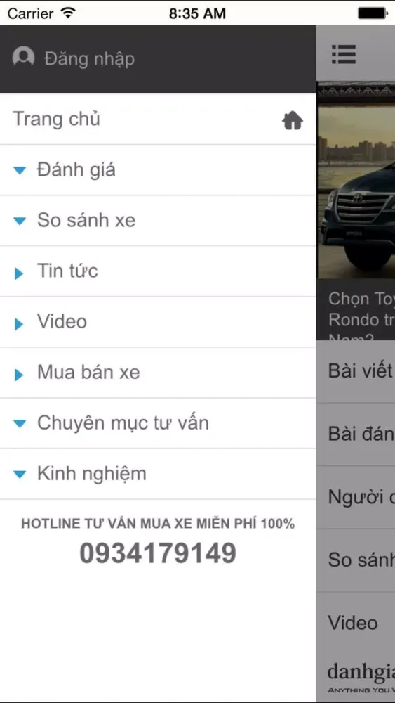 Captures d'écran de DanhGiaXe - Đánh Giá Xe